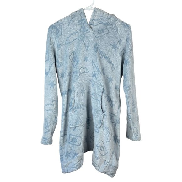 Harry Potter Wizarding World Fleece Lounge Hoodie Womens Size XS Blue Soft Cozy - Picture 2 of 12